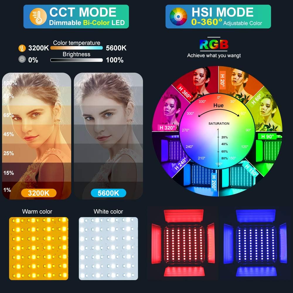 ضوء فيديو LED RGB مع تحكم عبر  - مراجعة Led Light Panel Stream وسعره