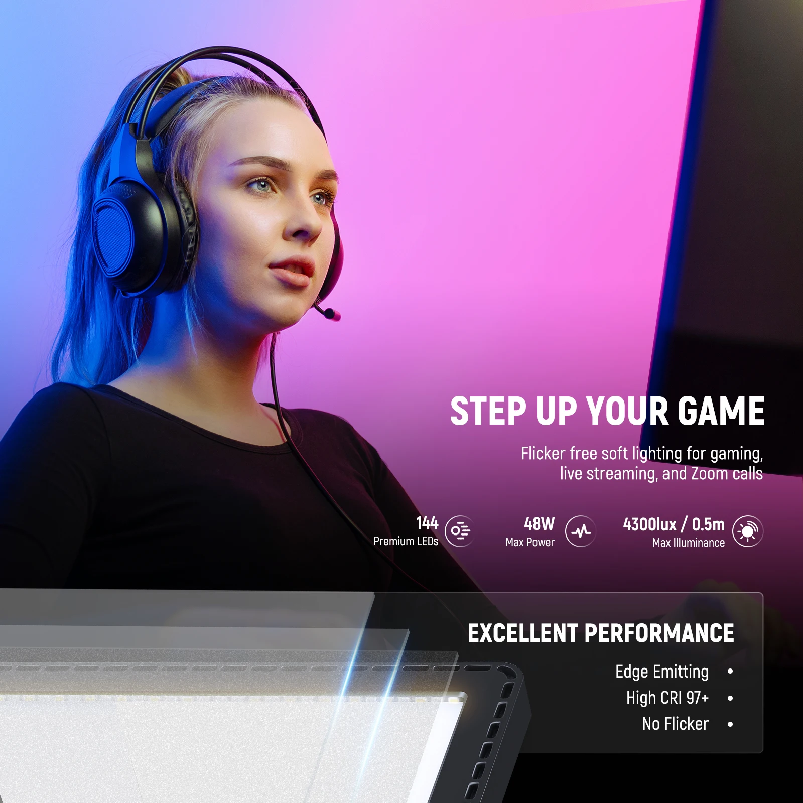 ضوء لوحة LED ناعم NEEWER GL1C  - مراجعة Led Light Panel Stream وسعره