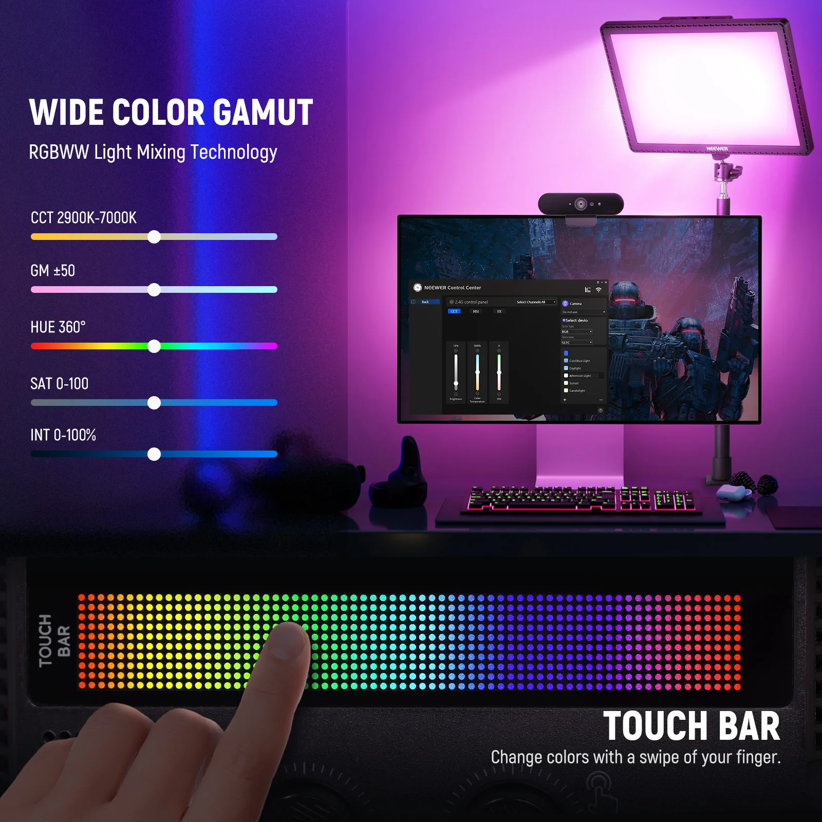 ضوء لوحة LED ناعم NEEWER GL1C  - مراجعة Led Light Panel Stream وسعره